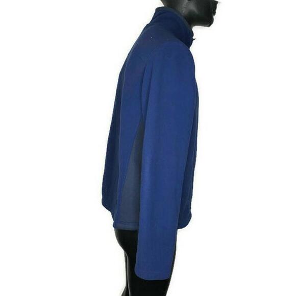 LL Bean Mens Polartec Fleece Full Zip Jacket Blue Grey Size Large EUC - Picture 2 of 6